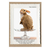 rabbit on pedestal card