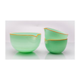 celadon green spout glass bowl