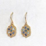 14K gold lemon drop earring in blue