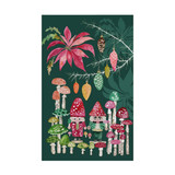 mushroom folk tea towel