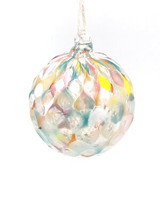 dreamsicle faceted glass ornament