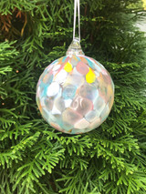 dreamsicle faceted glass ornament