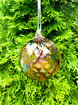 tropical faceted glass ornament