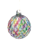 watercolor faceted glass ornament