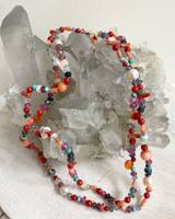 coral confetti layering necklace