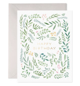 pretty leafy birthday card