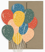 party balloons birthday greeting card | eco-friendly celebration card