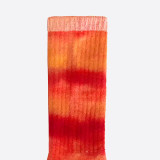 Hand-Dyed Ultra Cozy Crew Socks - Sunset Reds XL