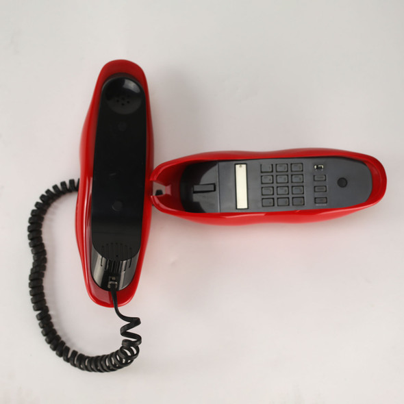 Red Lips Phone - Retro Wired Push Button Telephone - Landline
