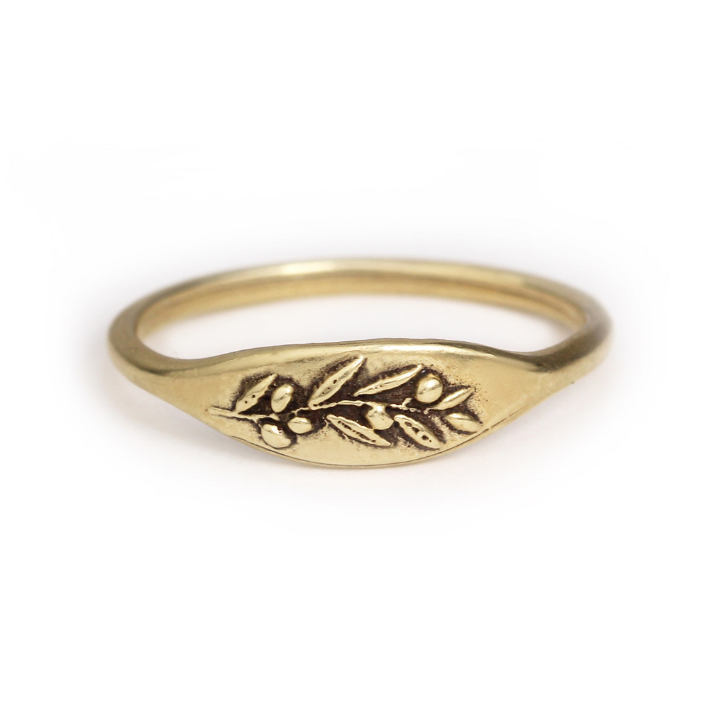 Olive Branch Signet Ring