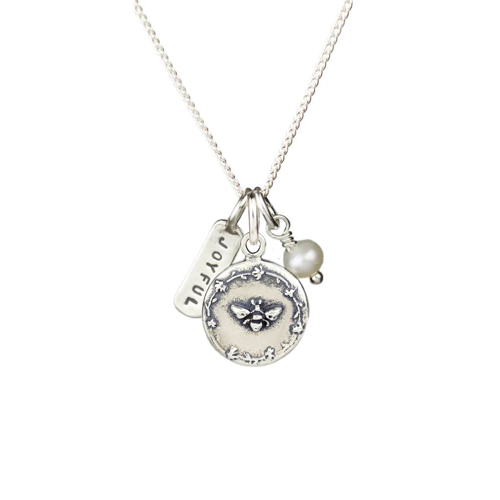 Bee with Flowers Necklace