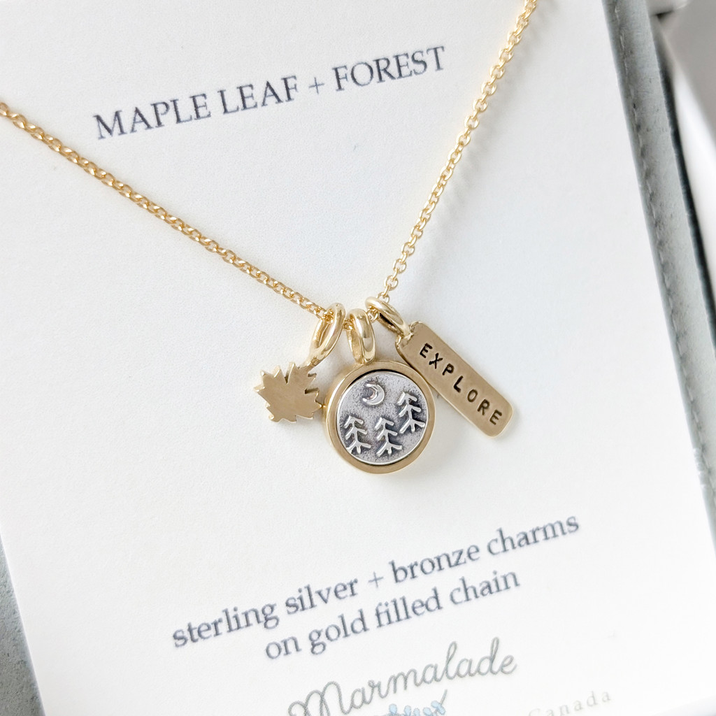 Maple leaf + Forest Necklace