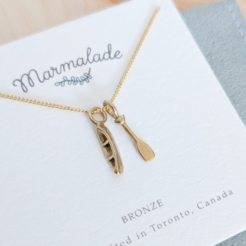 Canoe sculpted charm