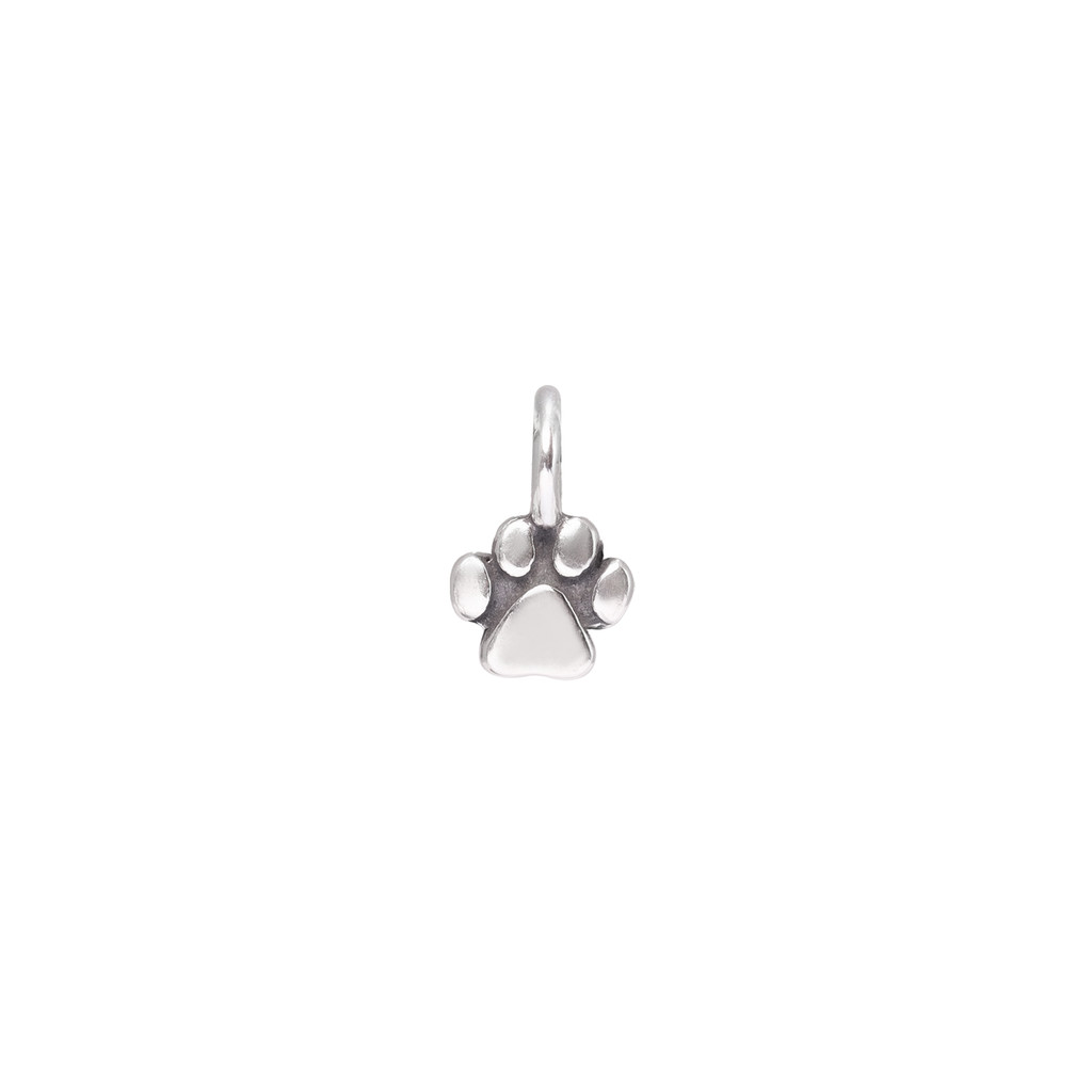 Dog paw silver charm