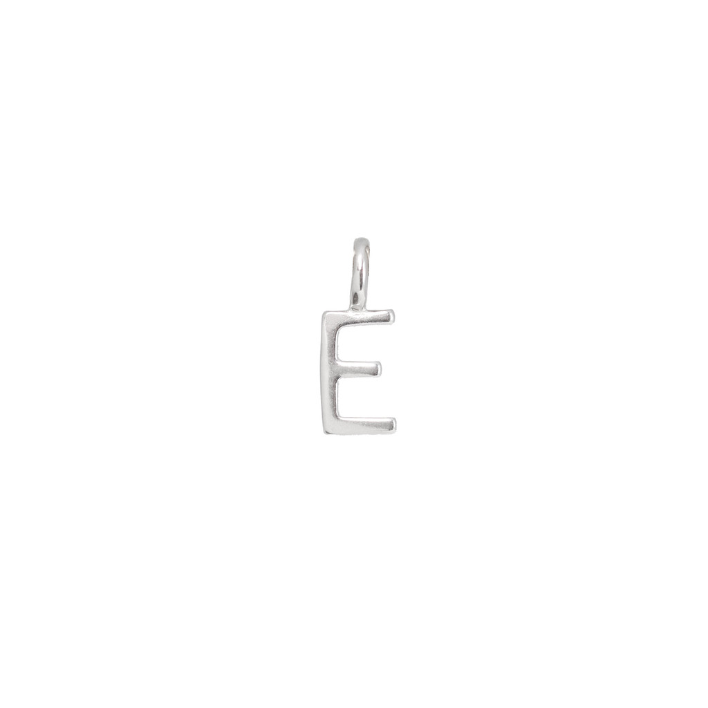 E Silver Letter Charm