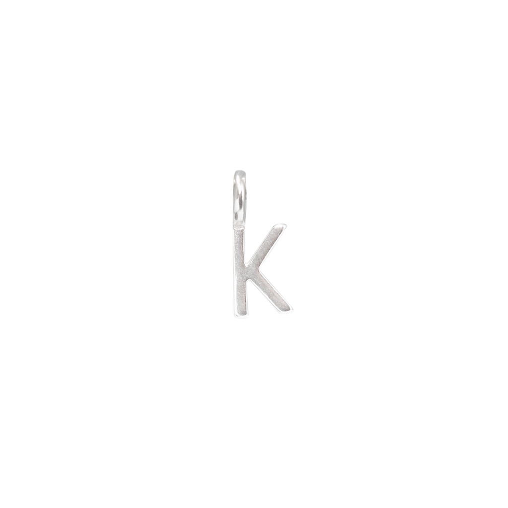 K Silver Letter Charm