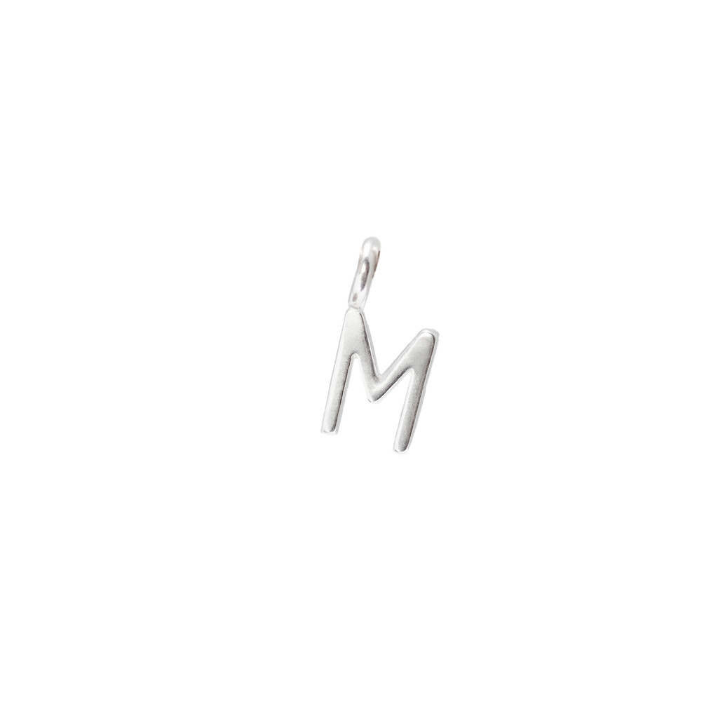 M Silver Letter Charm