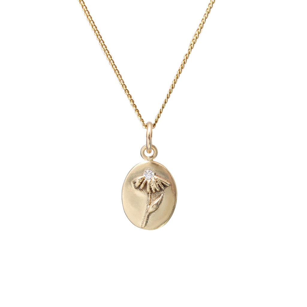 Echinacea Moissanite Necklace 