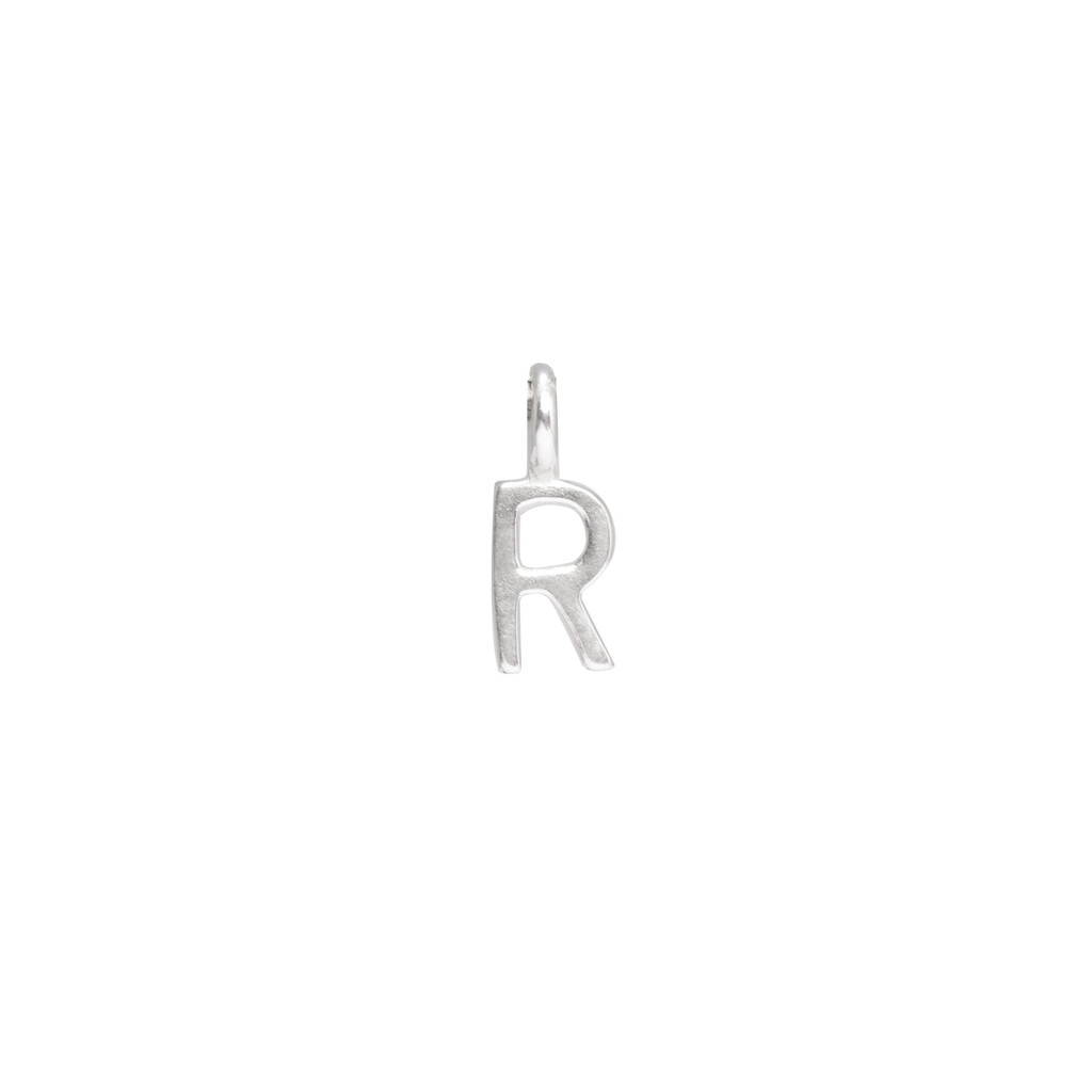 R Silver Letter Charm