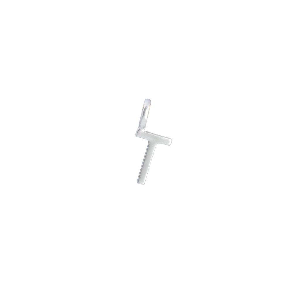 T Silver Letter Charm