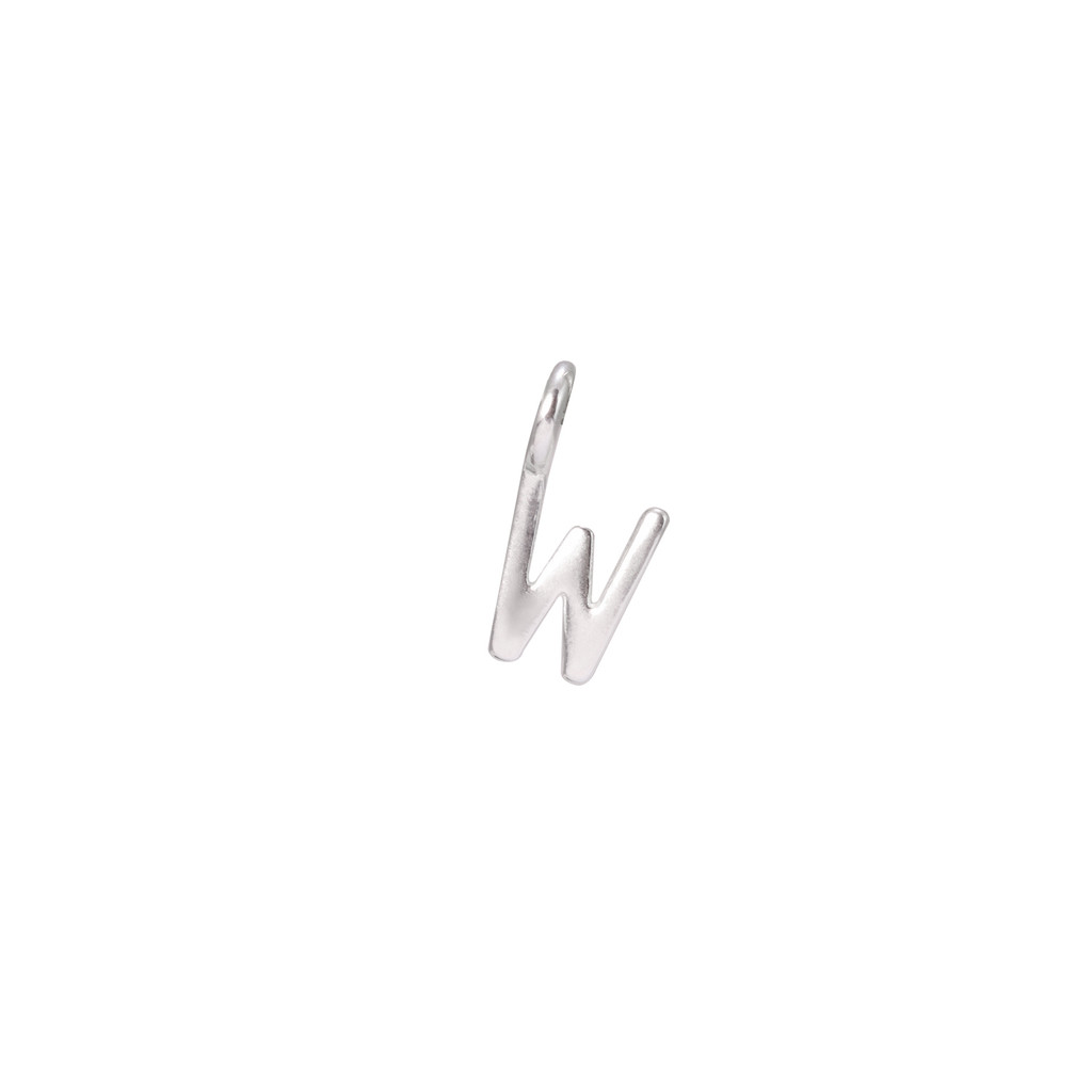 W Silver Letter Charm