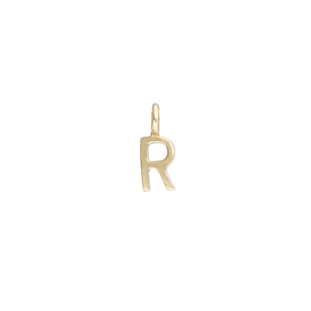 R Bronze Letter Charm