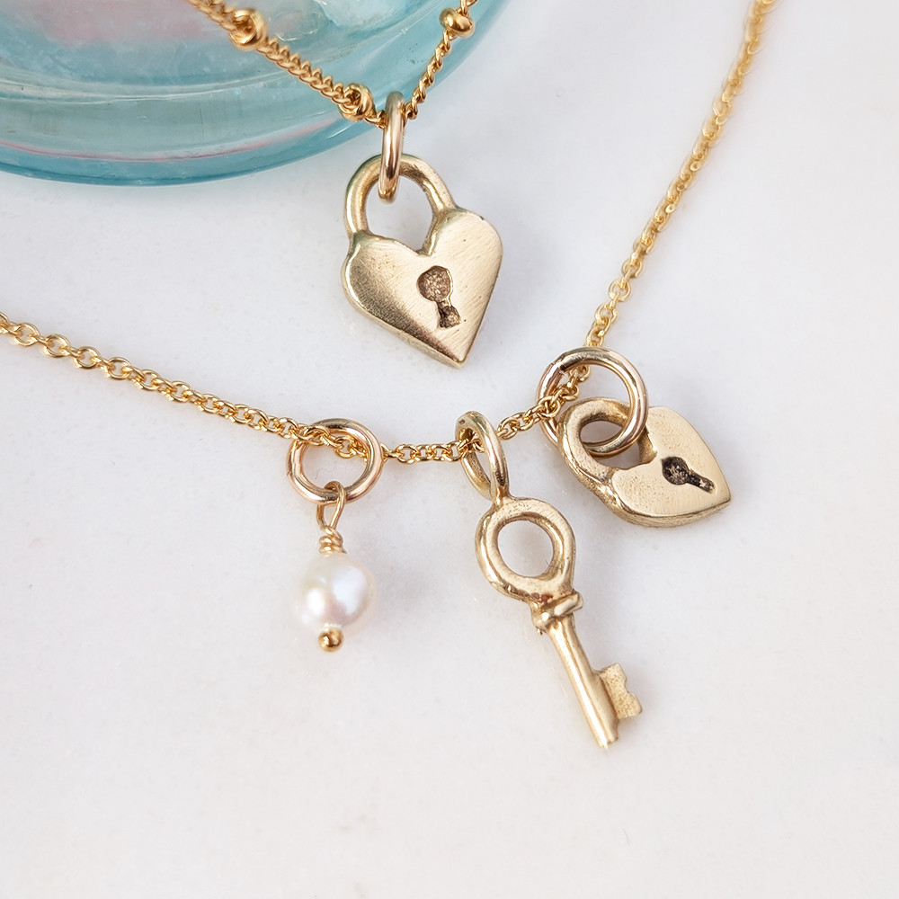Small Heart Lock sculpted charm