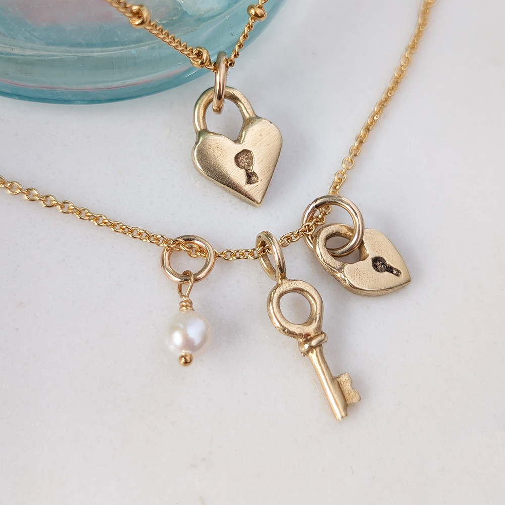 Large Heart Lock sculpted charm