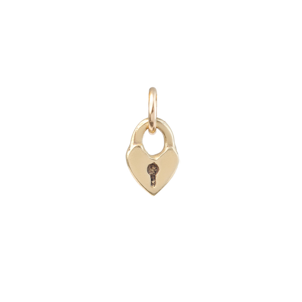 Heart Lock bronze charm