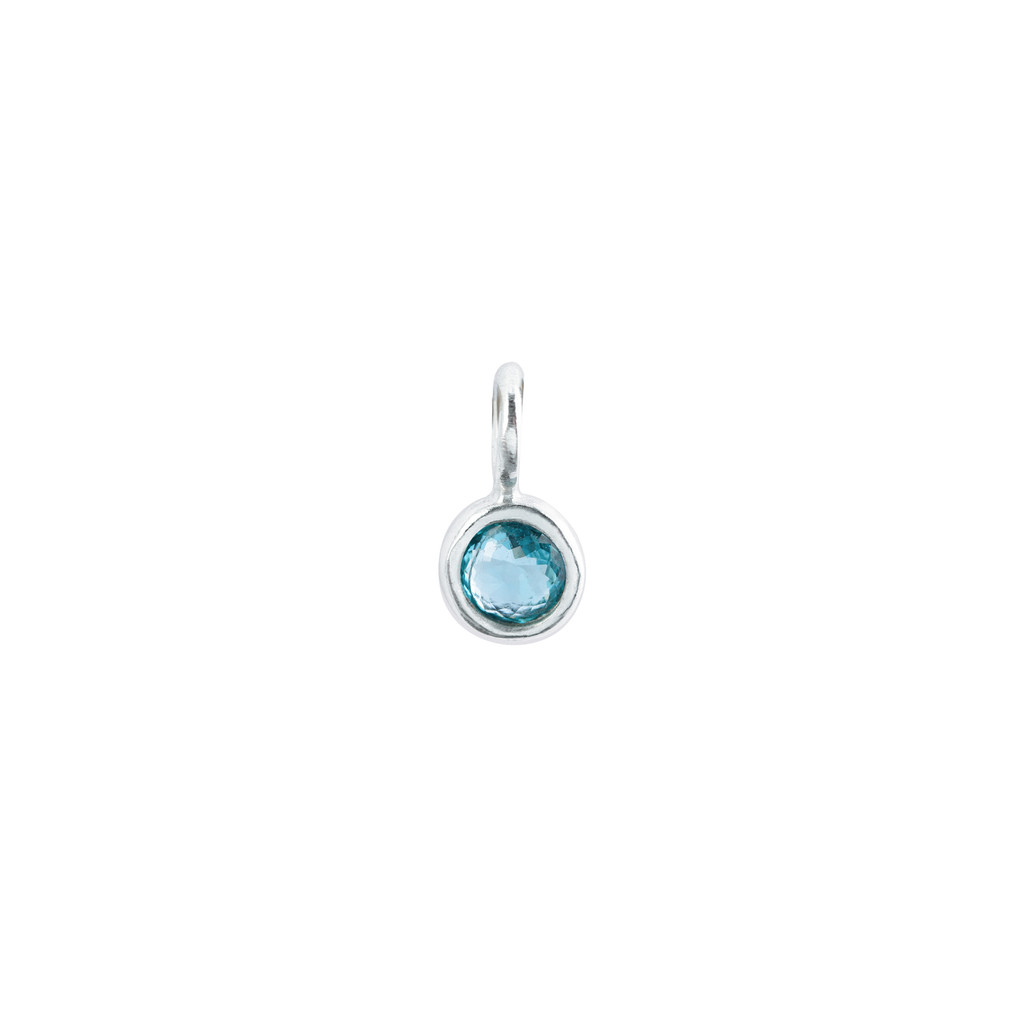 Blue Topaz silver charm