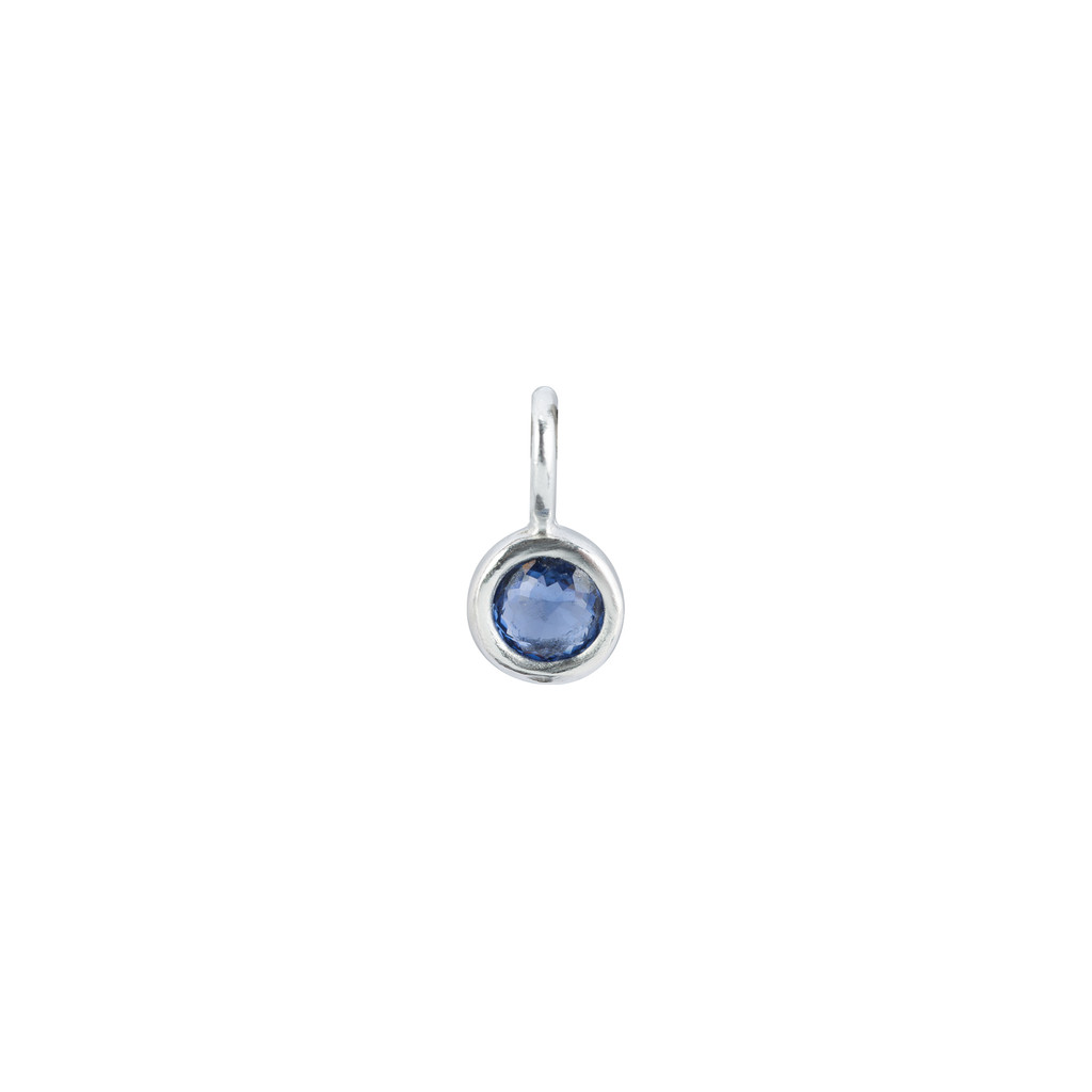 Sapphire silver charm