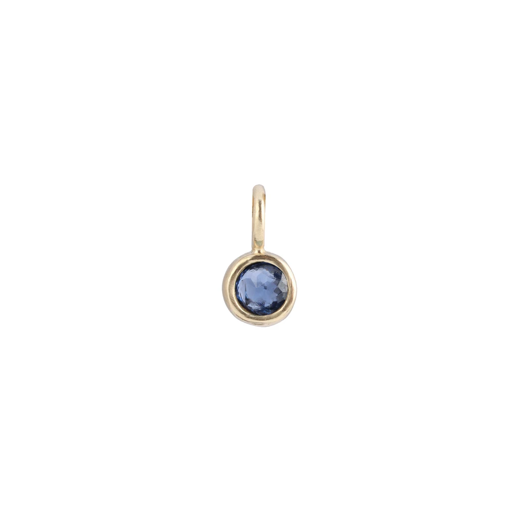 Sapphire bronze charm