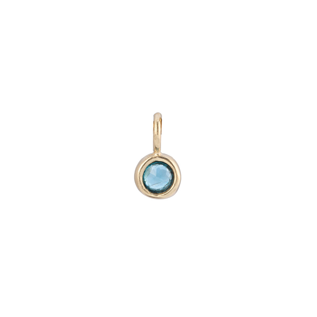 Blue Topaz bronze charm