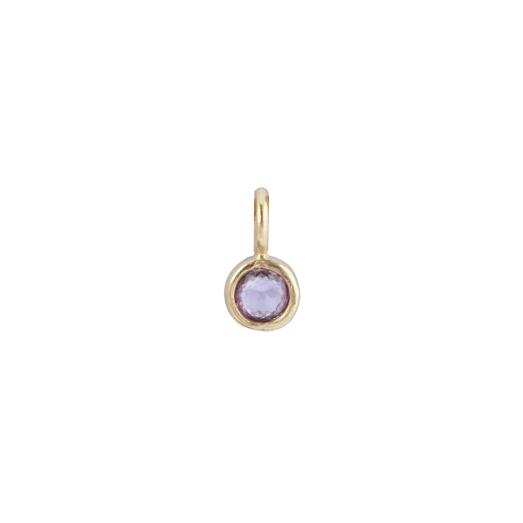 Amethyst bronze charm