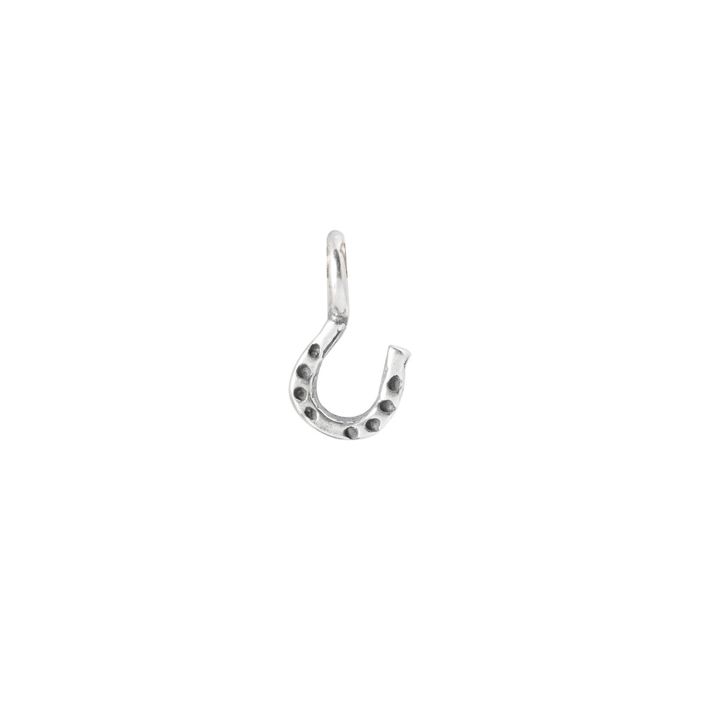 Horseshoe small silver sculpted charm