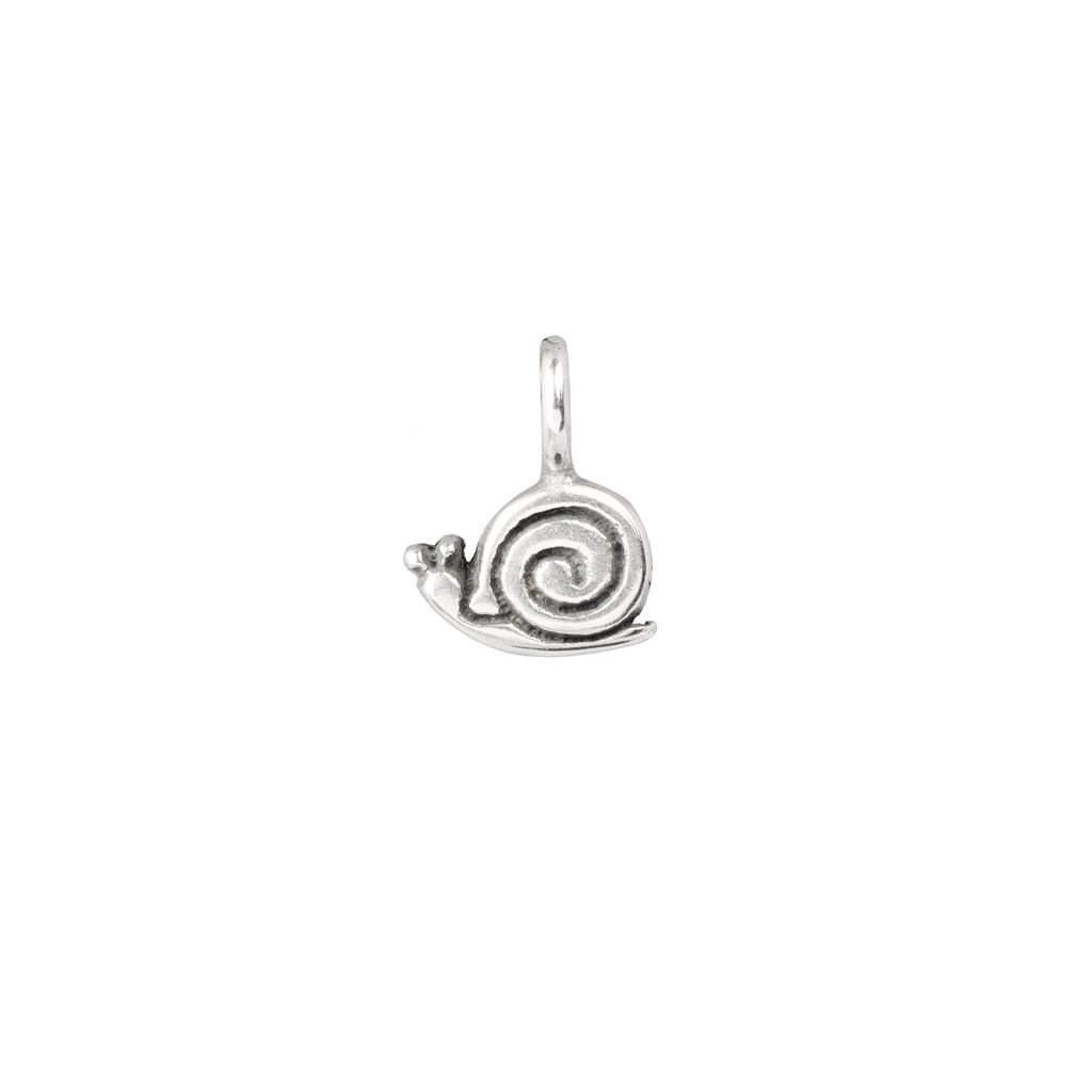 Snail silver sculpted charm