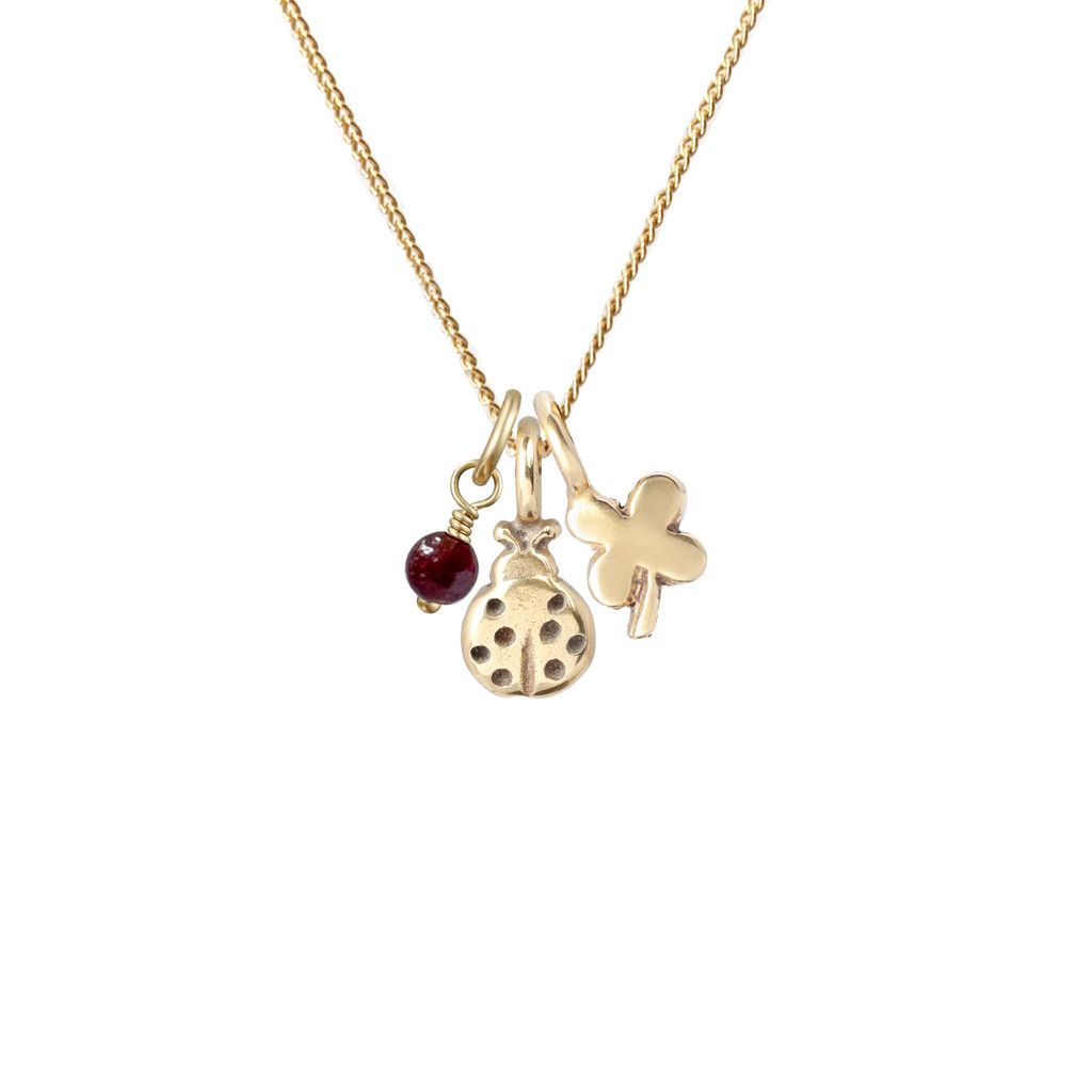 Ladybug bronze sculpted charm