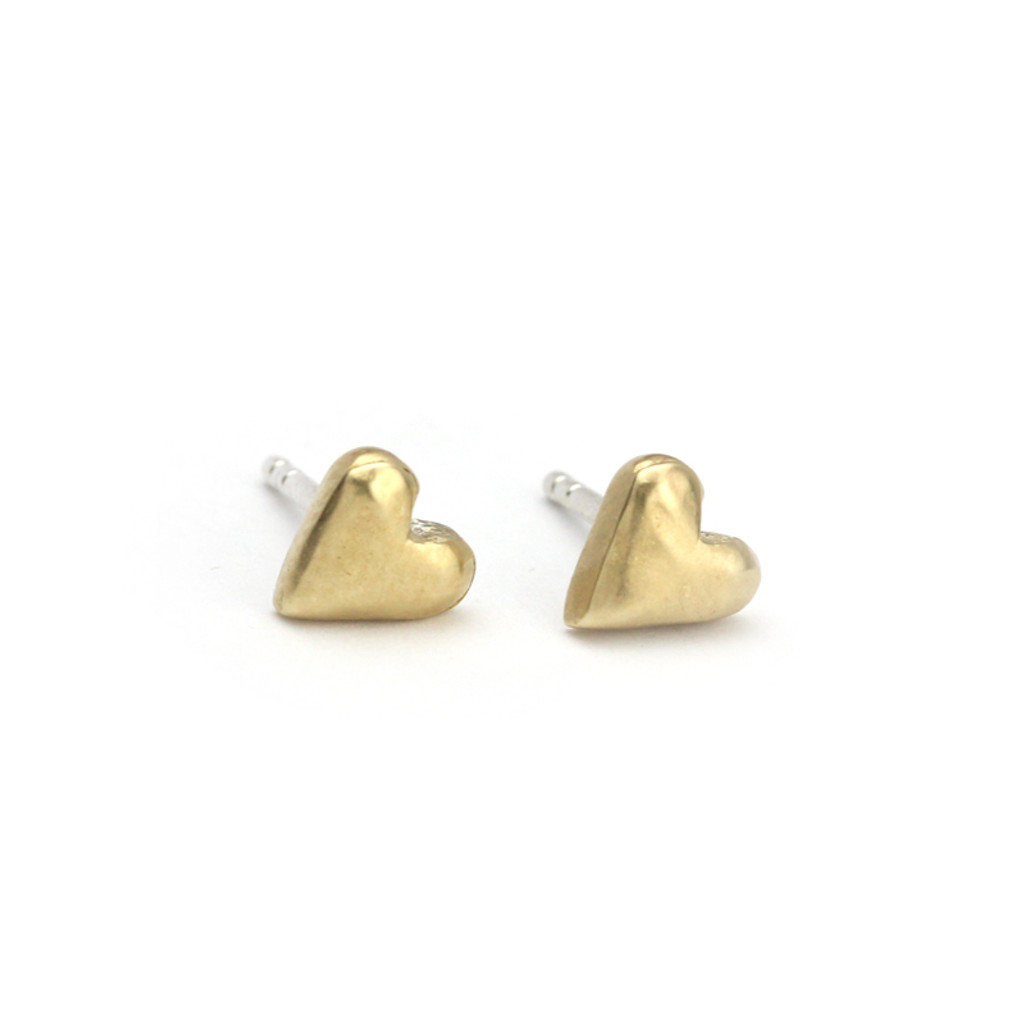 Sculpted Heart Stud Earrings - Marmalade