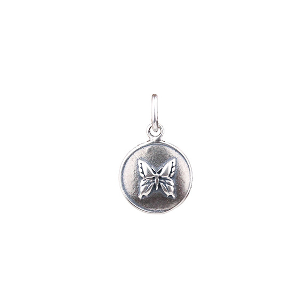 Butterfly silver coin charm