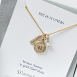 Bee with Flowers Necklace
