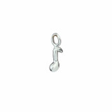 Music note silver charm 