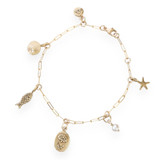 Gold Filled Station Charm Bracelet - Build your own 