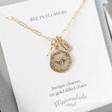 Bee in Flowers + Joy Necklace