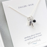 Dagger and Book Fantasy Necklace