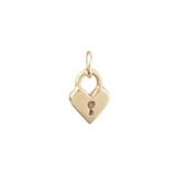 Large Heart Lock bronze charm