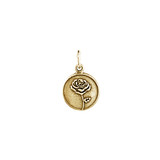 Rose bronze coin charm 