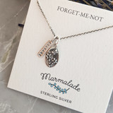 Forget-Me-Not bronze oval charm