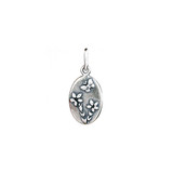 Forget-Me-Not silver oval charm