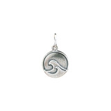 Wave silver coin charm 