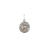 Bear silver coin charm 